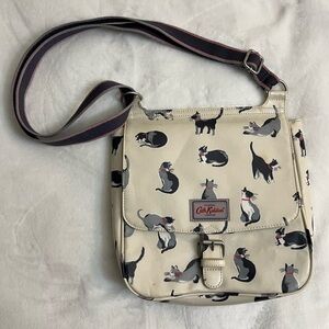 Cath Kidston Cream Cat Print Crossbody Bag